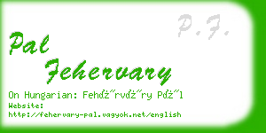 pal fehervary business card